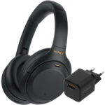 Sony WH-1000XM4 Zwart + BlueBuilt Quick Charge Oplader met Usb A Poort 18W Zwart